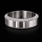 7mm Men’s Double Diamond Bevelled Edge Band - Jewels of Toronto
