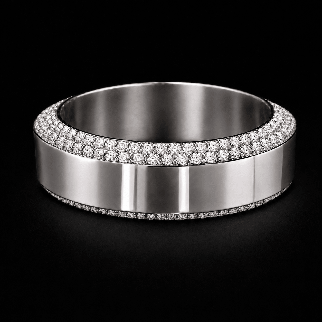 7mm Men’s Double Diamond Bevelled Edge Band - Jewels of America