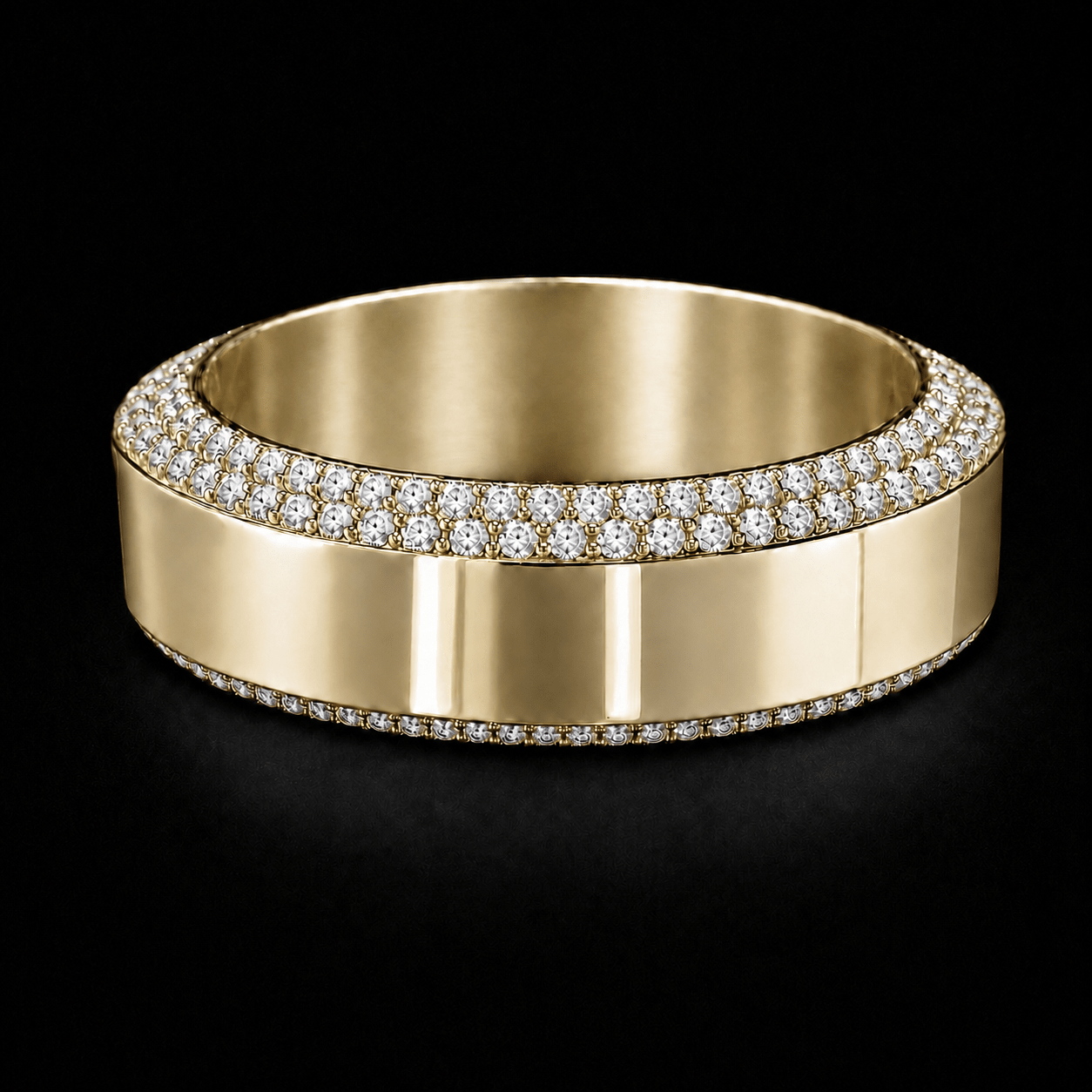 7mm Men’s Double Diamond Bevelled Edge Band - Jewels of America
