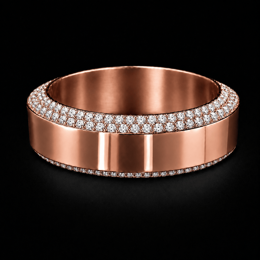 7mm Men’s Double Diamond Bevelled Edge Band - Jewels of America