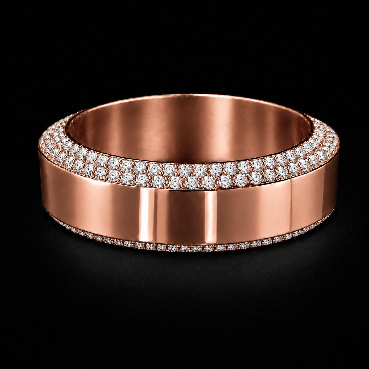 7mm Men’s Double Diamond Bevelled Edge Band - Jewels of America