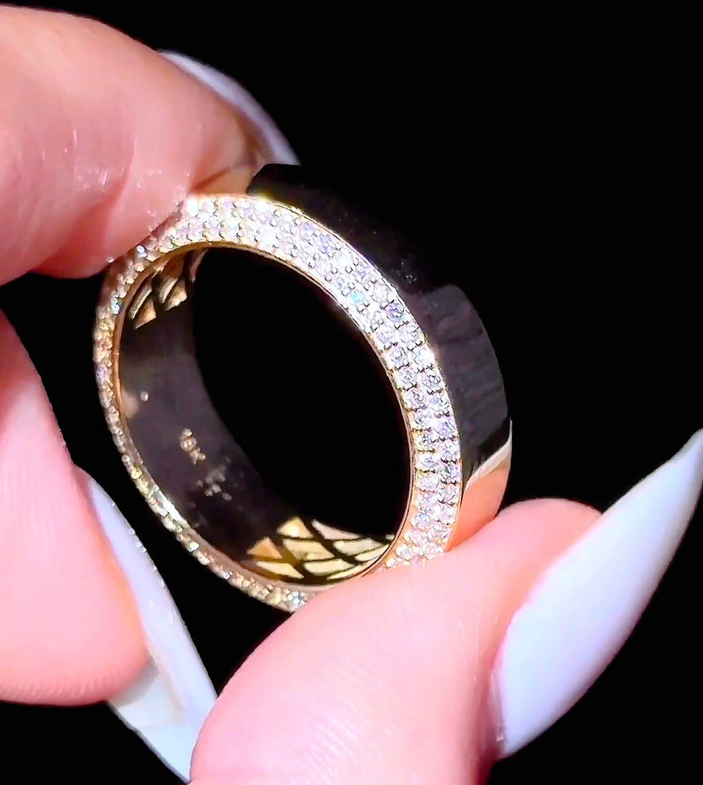 7mm Men’s Double Diamond Bevelled Edge Band - Jewels of America
