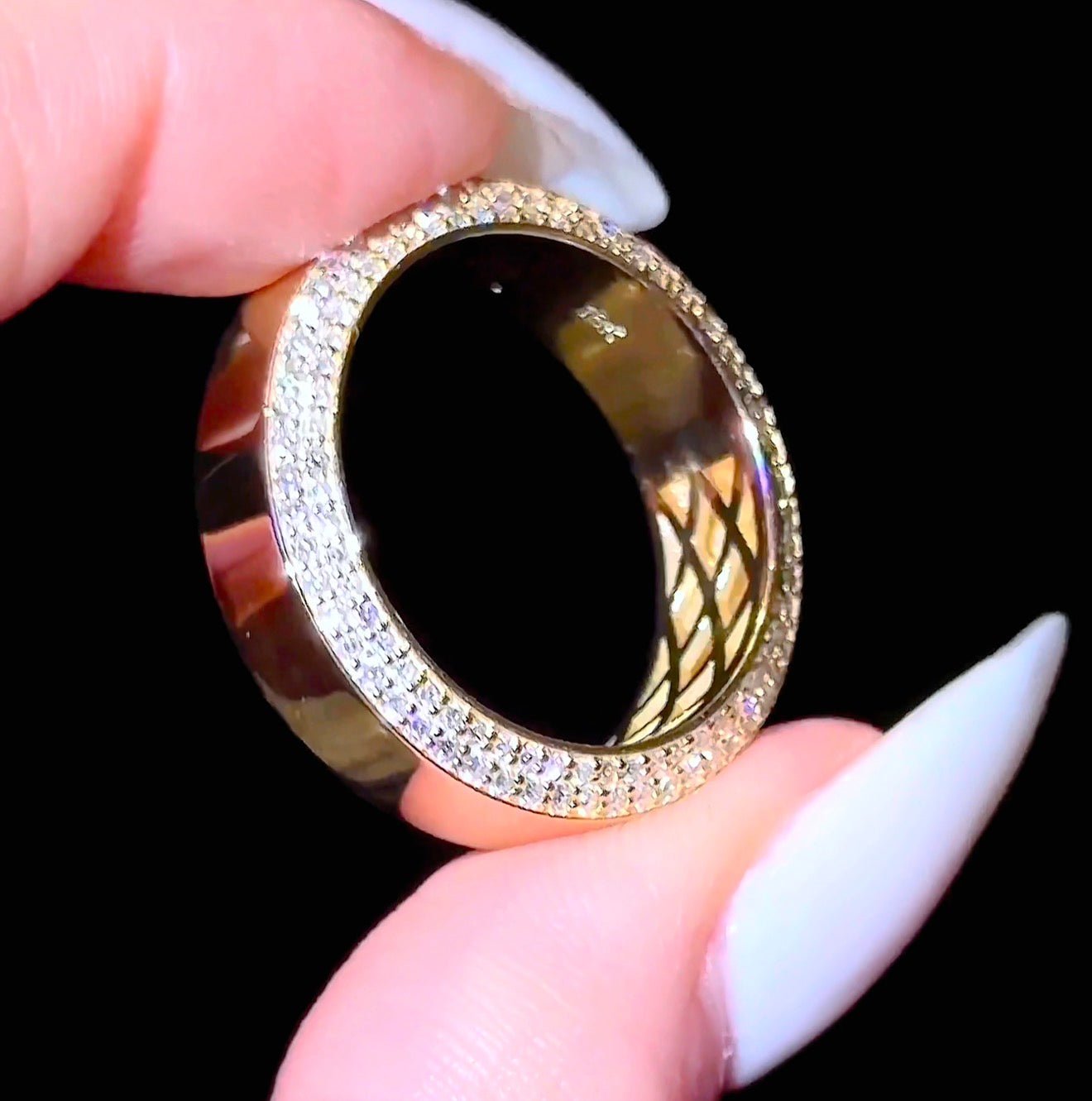7mm Men’s Double Diamond Bevelled Edge Band - Jewels of America