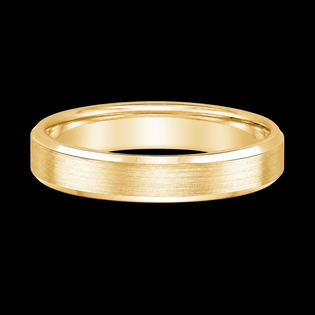 Beveled Edge Matte Wedding Band - Jewels of Toronto