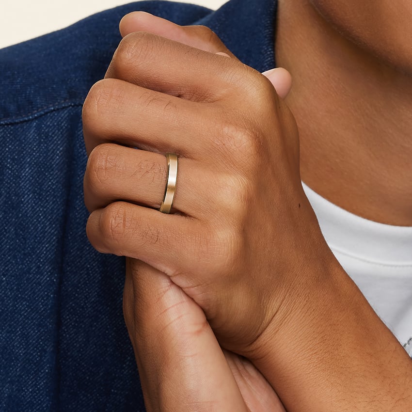 Beveled Edge Matte Wedding Band - Jewels of Toronto