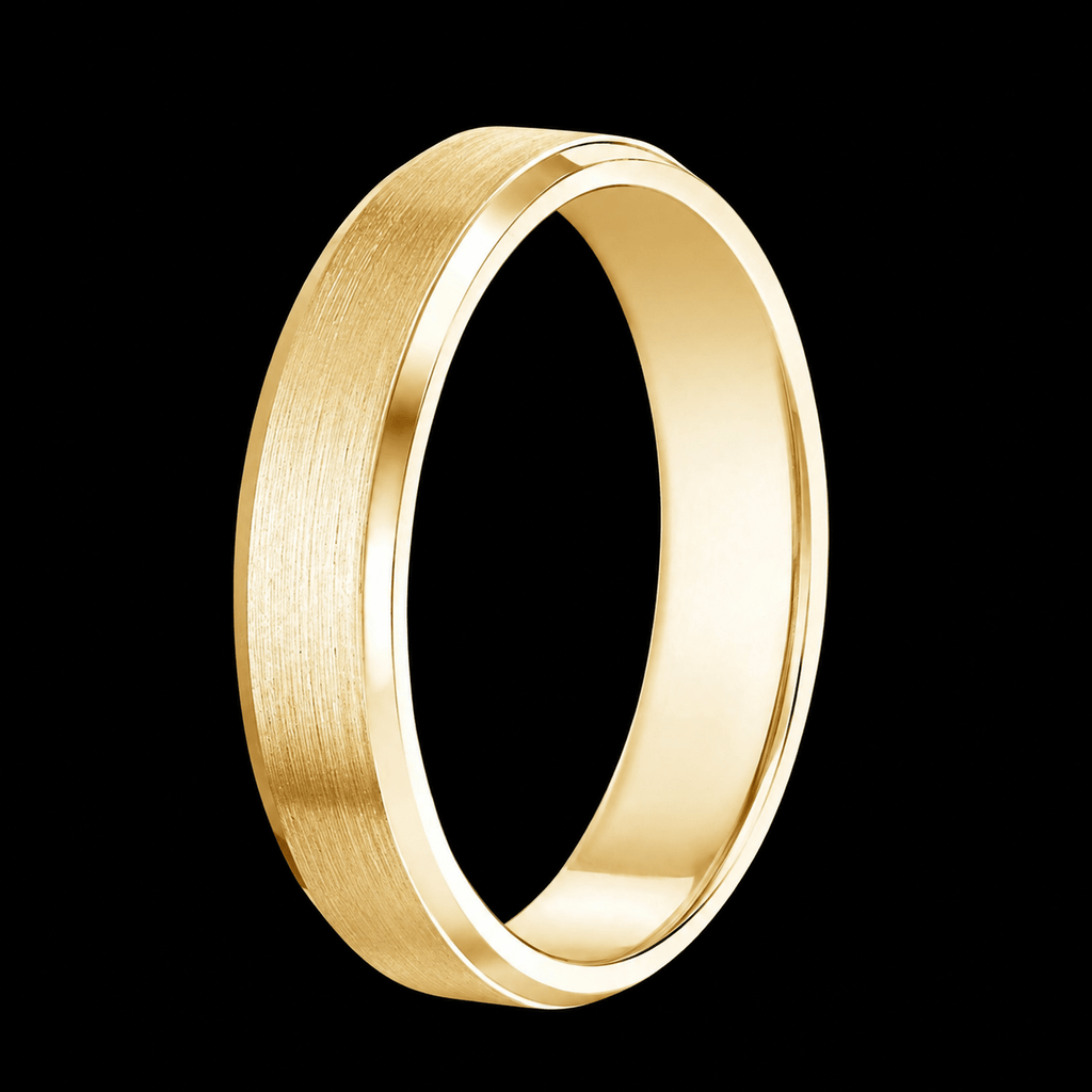 Beveled Edge Matte Wedding Band - Jewels of Toronto
