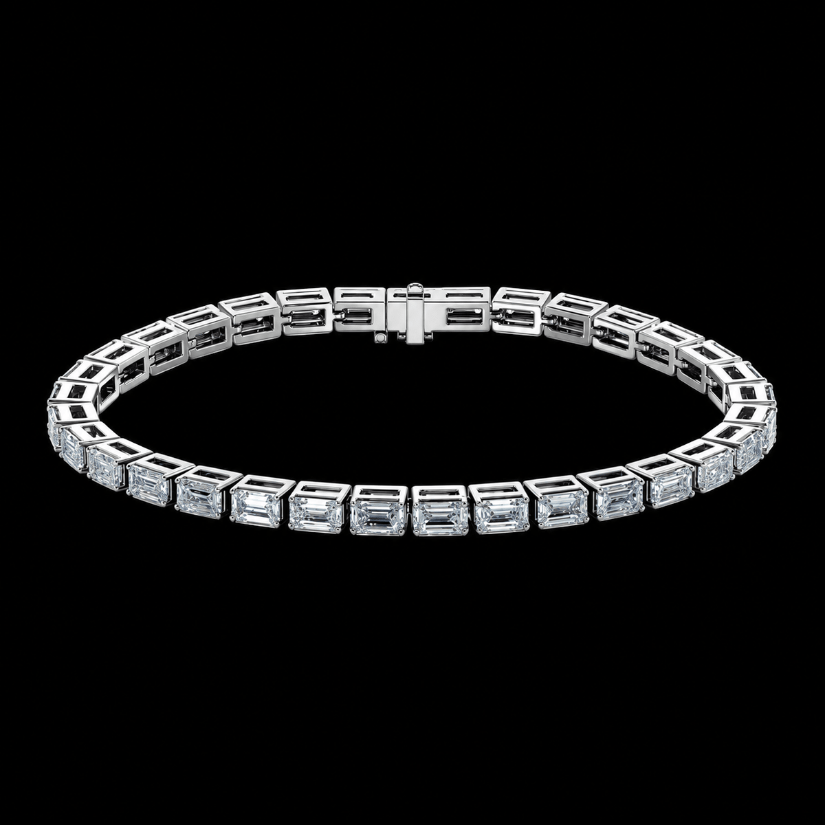 East-West Emerald Diamond Tennis Bracelet - Jewels of Toronto