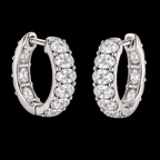 East-West Oval Diamond Huggie Earrings - Jewels of Toronto