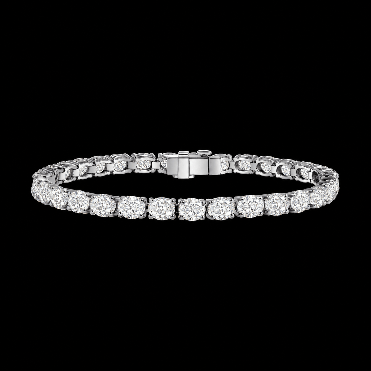 East-West Oval Diamond Tennis Bracelet - Jewels of Toronto