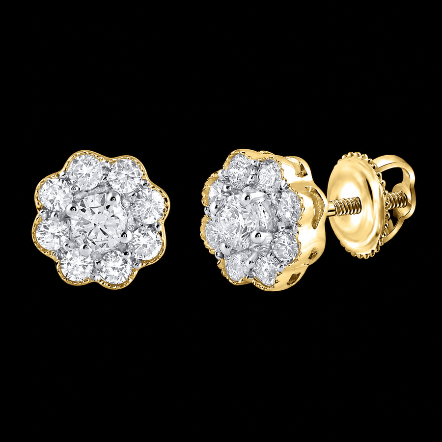 Floral Cluster Diamond Earrings