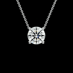 Four-Prong Round Diamond Solitaire Pendant - Jewels of Toronto