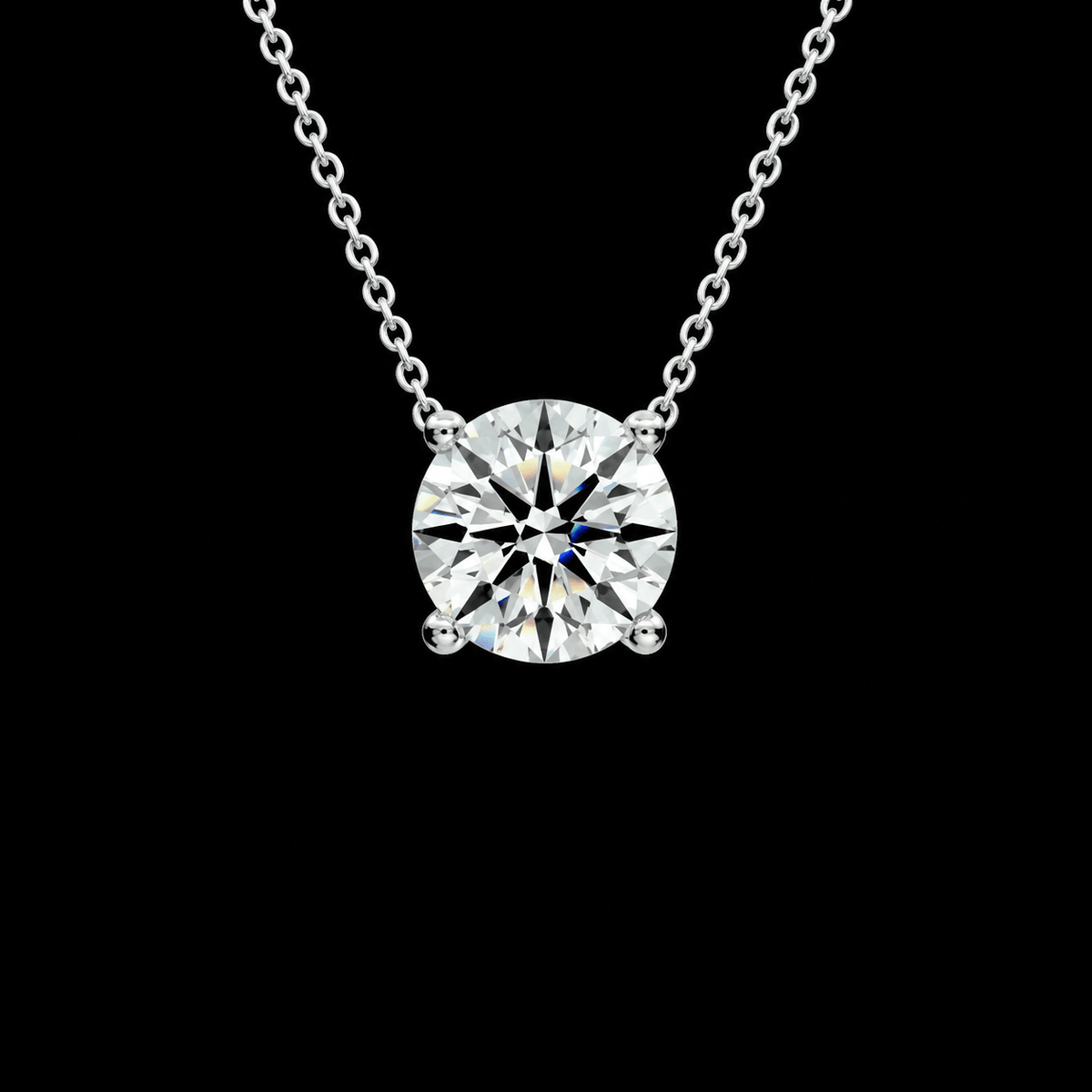 Four-Prong Round Diamond Solitaire Pendant - Jewels of Toronto