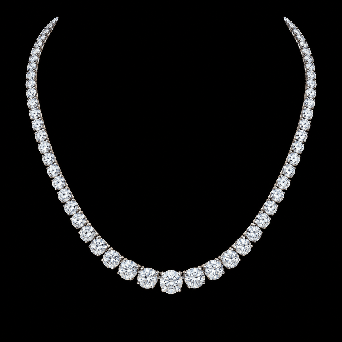 Graduated Round Diamond Tennis Necklace - Jewels of Toronto