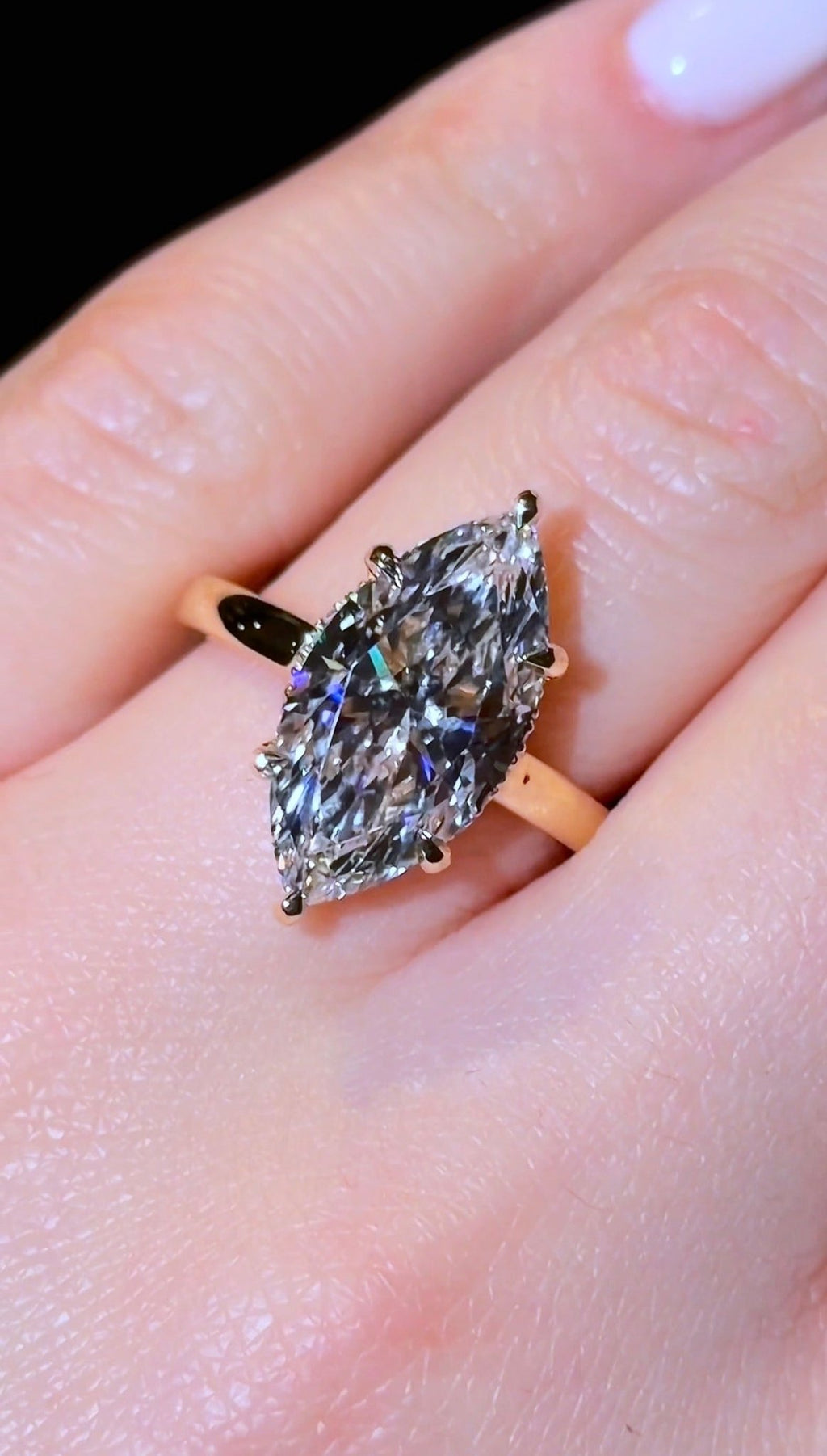 Marquise Super Low Hidden Halo - Jewels of America