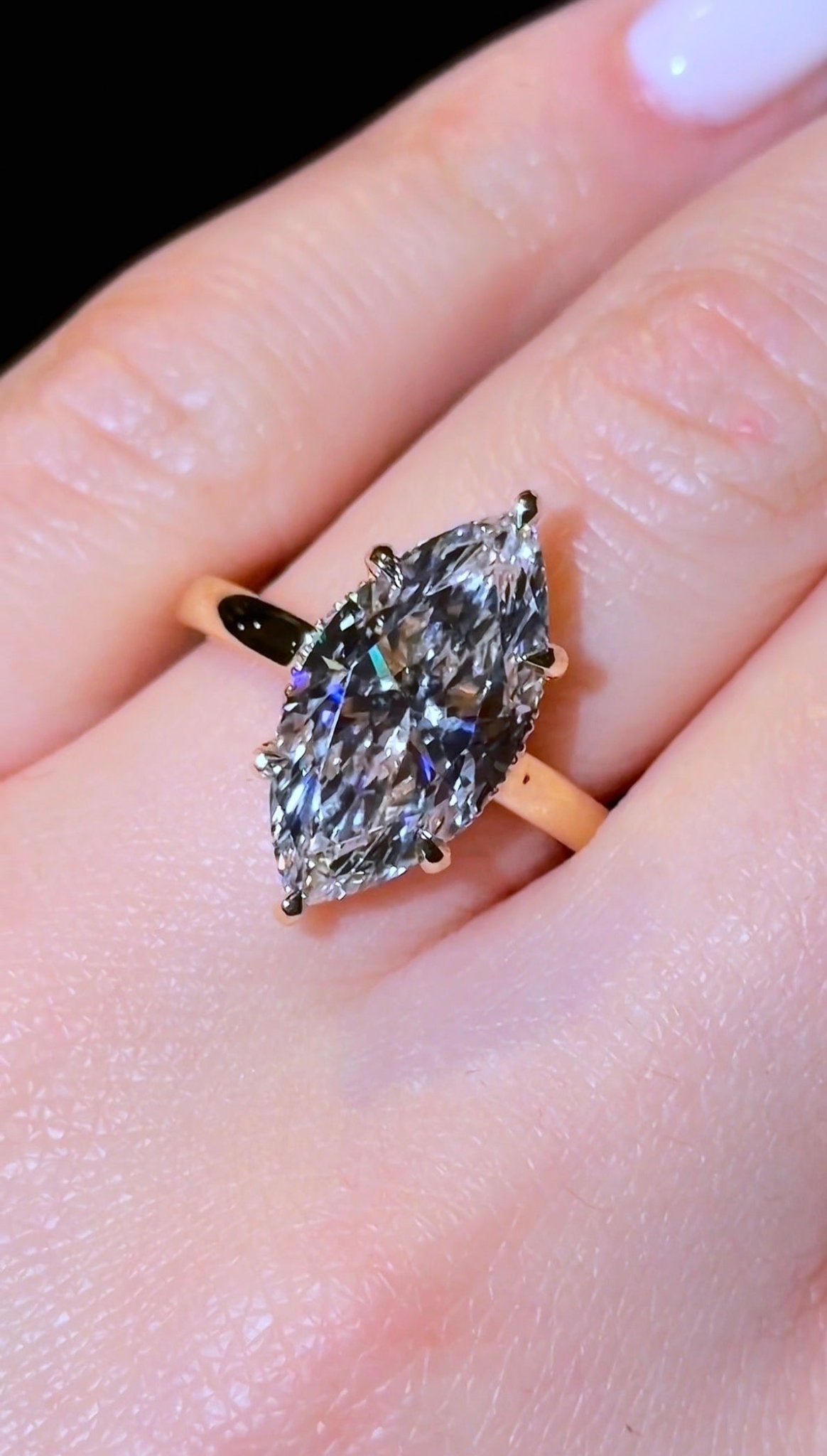 Marquise Super Low Hidden Halo - Jewels of America