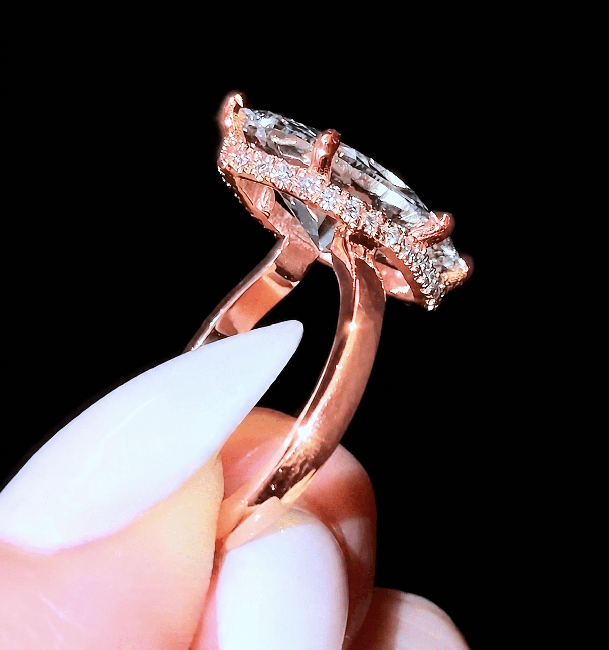 Marquise Super Low Hidden Halo - Jewels of America