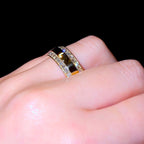 Men’s 8mm Diamond Bevelled Edge Band - Jewels of Toronto