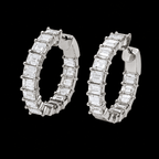 North-South Emerald Diamond Huggie Earrings - Jewels of Toronto