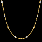 Oval Diamond Station Necklace - Jewels of Toronto