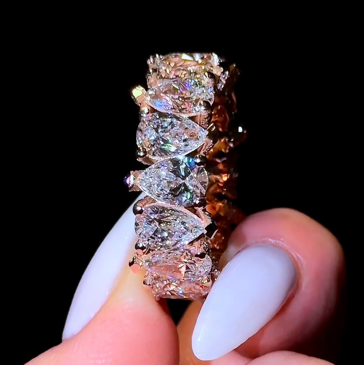 Pear Super Queen Wedding Band - Jewels of America