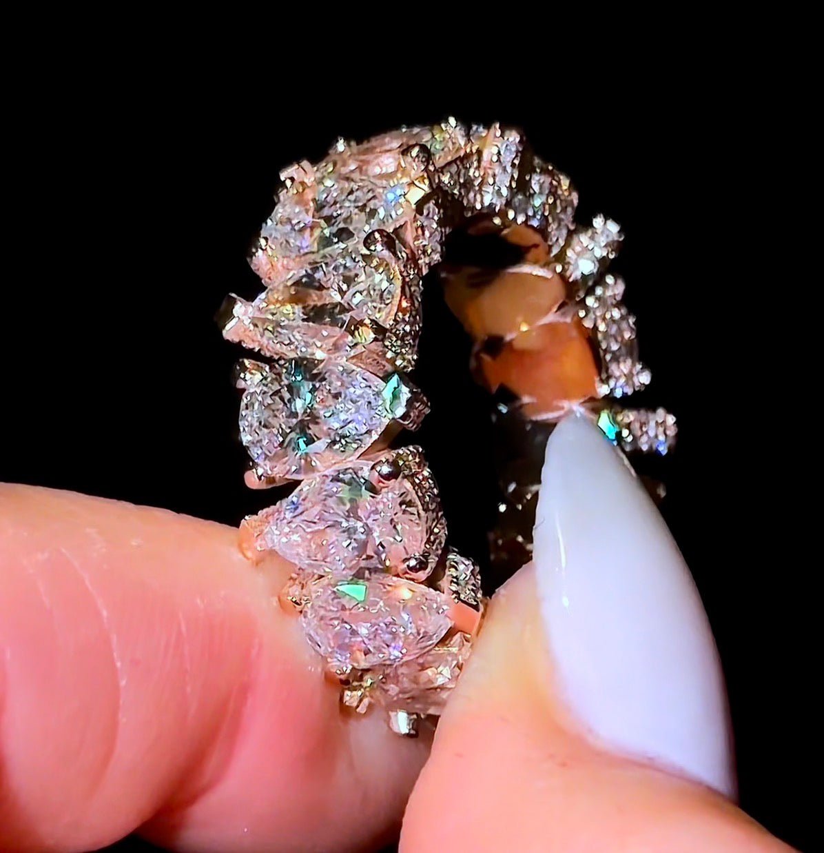 Pear Super Queen Wedding Band - Jewels of America