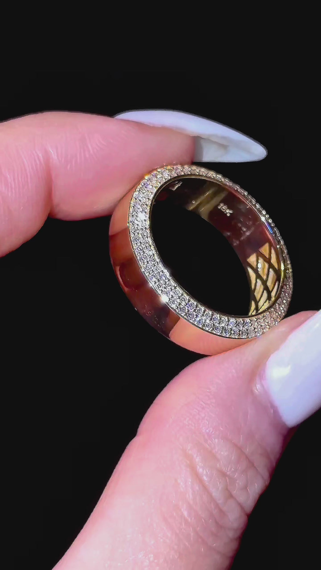 7mm Men’s Double Diamond Bevelled Edge Band