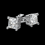 Princess Four-Prong Diamond Stud Earrings - Jewels of Toronto