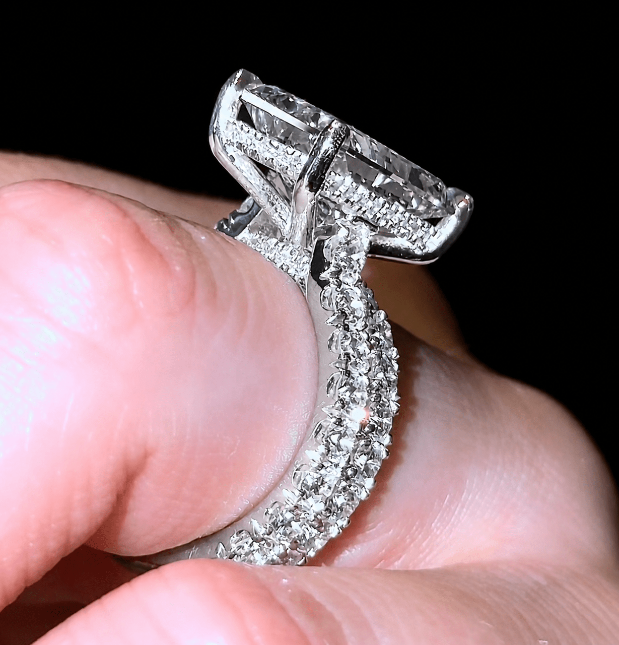 Radiant Pavé Cathedral Set - Jewels of America