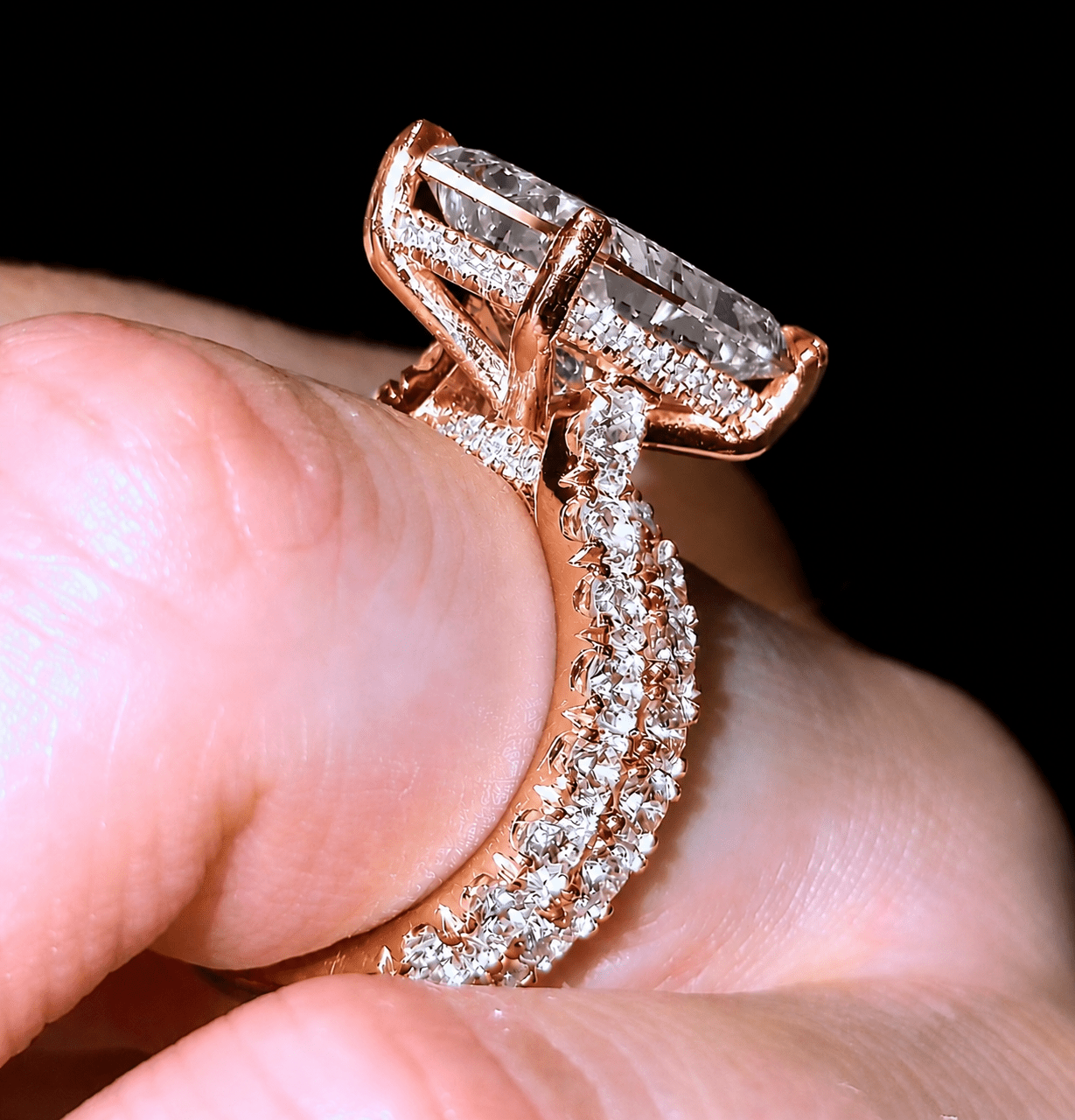 Radiant Pavé Cathedral Set - Jewels of America