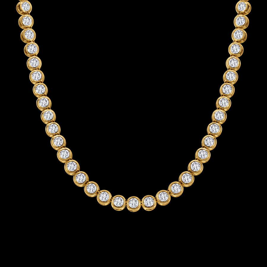 Round Bezel Diamond Necklace