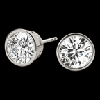 Round Bezel Diamond Stud Earrings - Jewels of Toronto