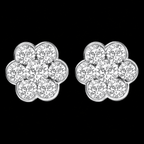Round Diamond Flower Stud Earrings - Jewels of Toronto