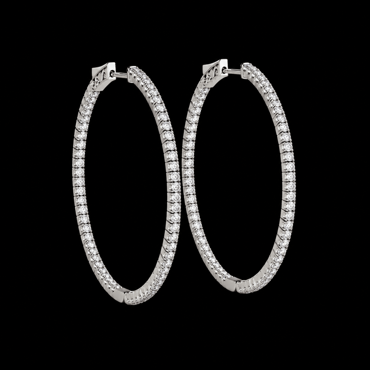 Round Diamond Hoop Earrings - Jewels of Toronto