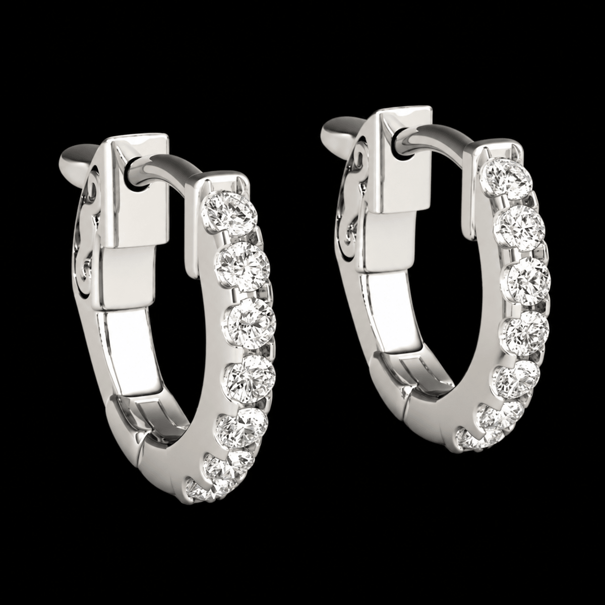 Round Diamond Huggie Earrings - Jewels of Toronto