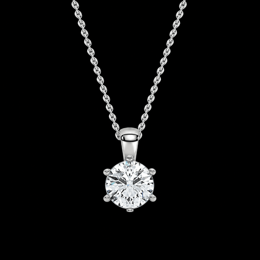 Round Diamond Solitaire Pendant