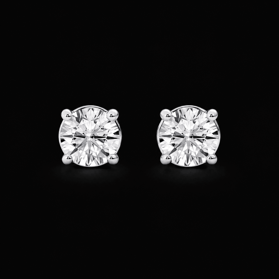 Round Lab Grown Diamond Stud Earrings