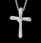 Single-Stone Cross Diamond Pendant - Jewels of Toronto