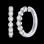 Six-Stone Round Diamond Hoop Earrings - Jewels of Toronto