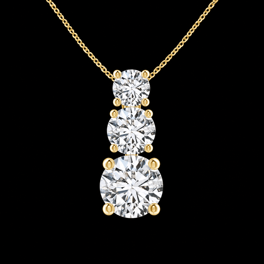 Three-Stone Round Diamond Pendant