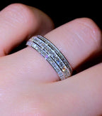 Triple Pavé Bevelled Men’s Wedding Band - Jewels of Toronto