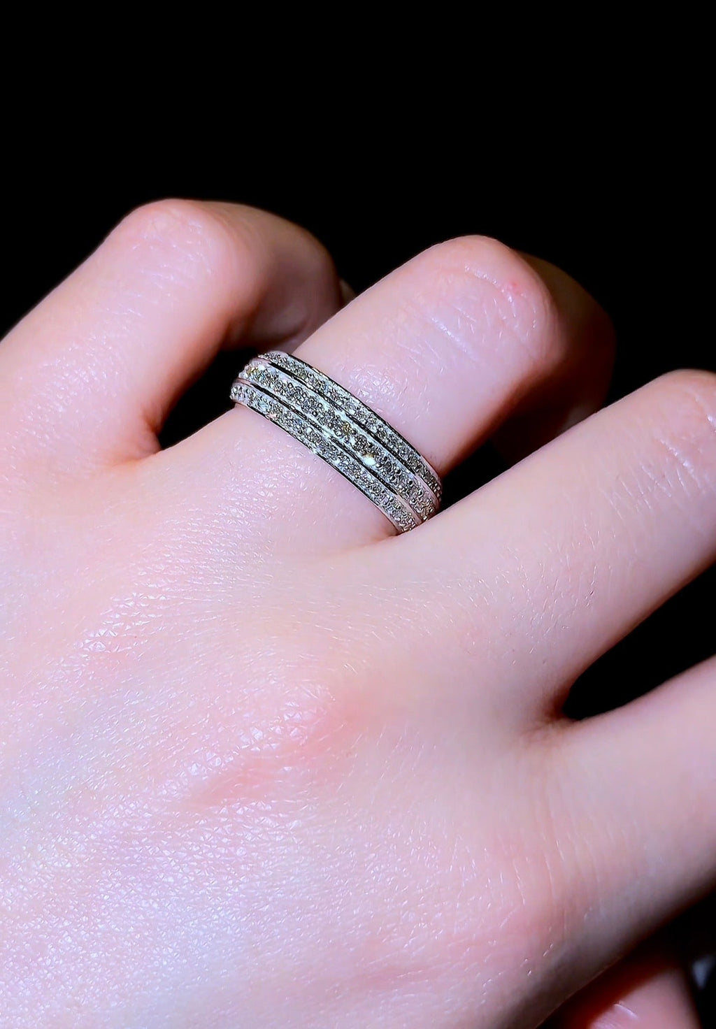 Triple Pavé Bevelled Men’s Wedding Band - Jewels of America