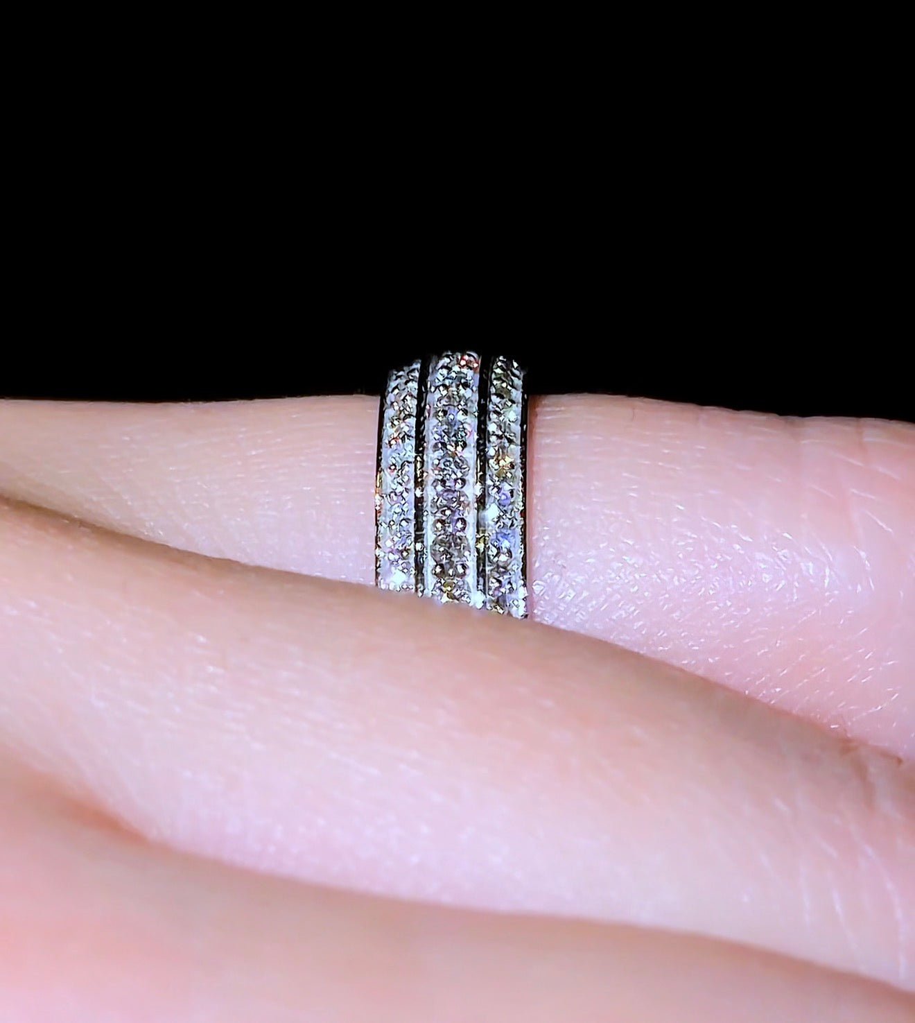 Triple Pavé Bevelled Men’s Wedding Band - Jewels of America